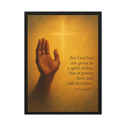 2 Timothy 1:7 Prayer Quote Religious Canvas Wall Art by Grace Canvas.shop