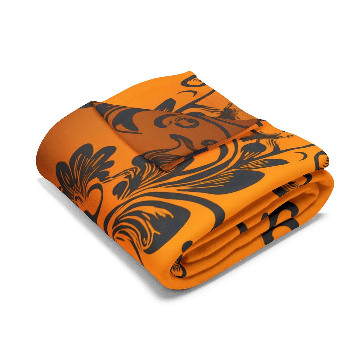 Ornate Gold Damask Fleece Blanket by Grace Canvas Shop