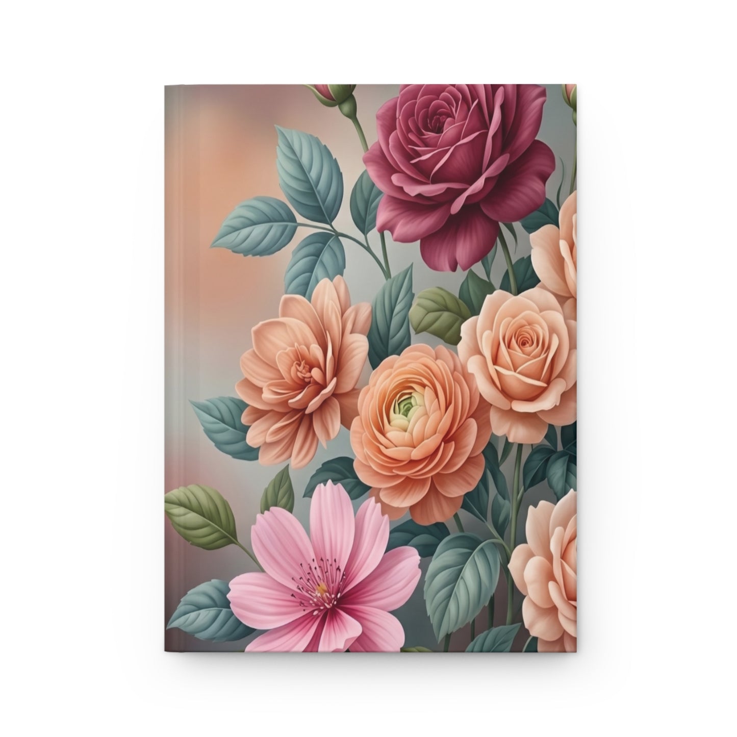 Floral Hardcover Journal — Vintage Roses Matte Notebook for Writing & Gifts