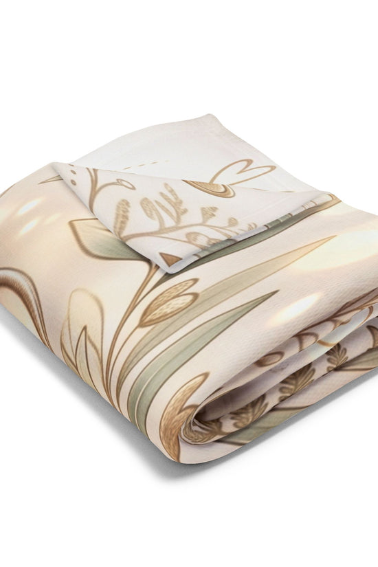 Always Loved Fleece Blanket with Floral Wreath Design