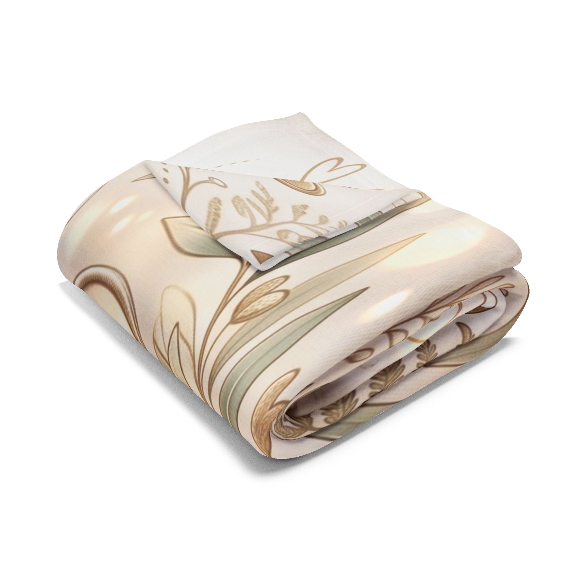 Always Loved Fleece Blanket with Floral Wreath Design