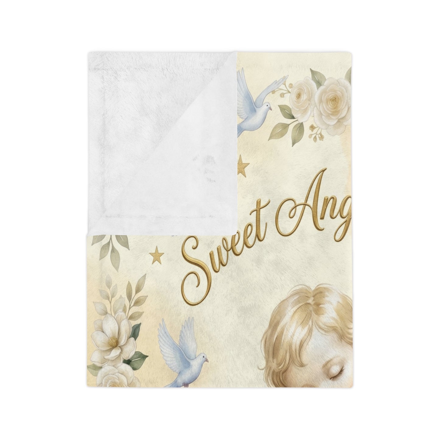 Sweet Angel of Grace Baby Blanket — Velveteen Microfiber Keepsake