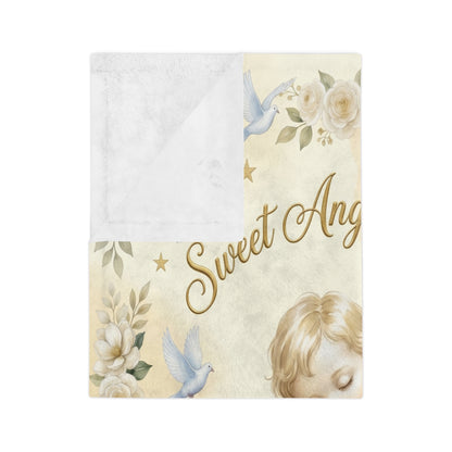 Sweet Angel of Grace Baby Blanket — Velveteen Microfiber Keepsake