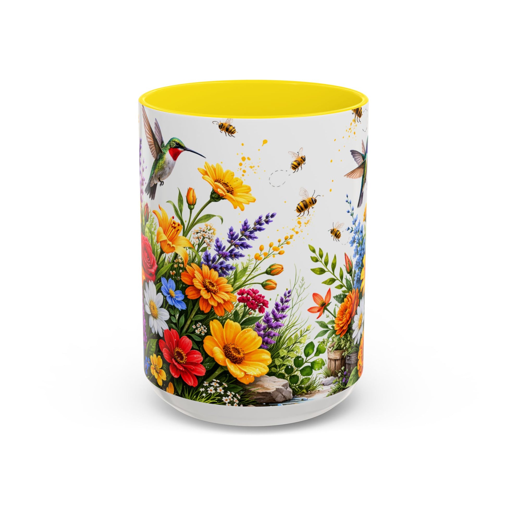 Floral Hummingbird Coffee Mug 11/15oz by Grace Canvas Shop
