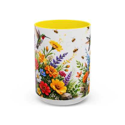 Floral Hummingbird Coffee Mug 11/15oz by Grace Canvas Shop