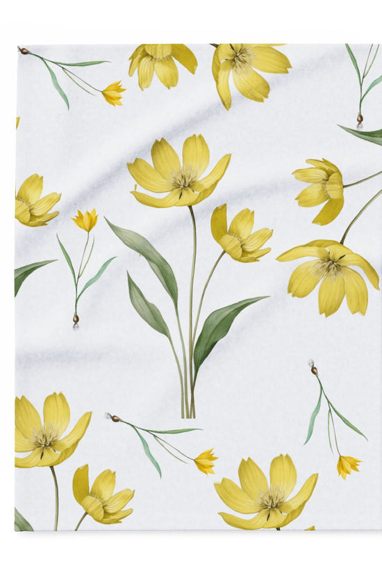 Yellow Watercolor Tulip Throw by Printify