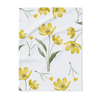 Yellow Watercolor Tulip Throw by Printify