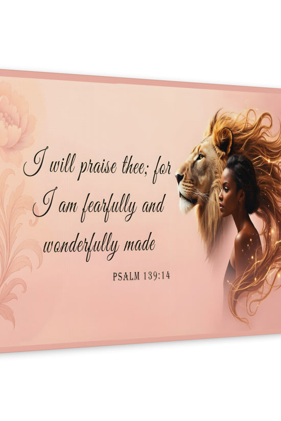 I am Fearfully and Wonderfully Made Psalm 139:14 Verse Wall Art by Grace Canvas