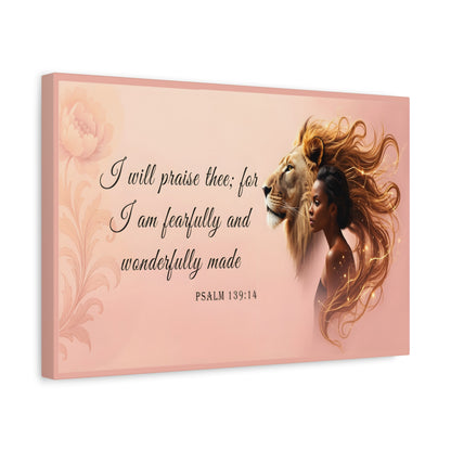 I am Fearfully and Wonderfully Made Psalm 139:14 Verse Wall Art by Grace Canvas