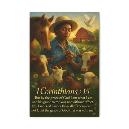 Farm & Faith 1 Corinthians 15 Inspirational Canvas Wall Art by Grace Canvas.shop