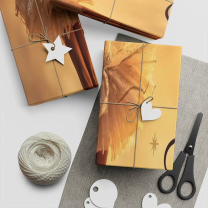 Christmas Ballerina Gift Wrap Sheet — "Merry Christmas" Holiday Wrapping Paper