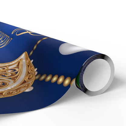 Merry Christmas Blue & Gold Wrapping Paper — Elegant Holiday Gift Wrap