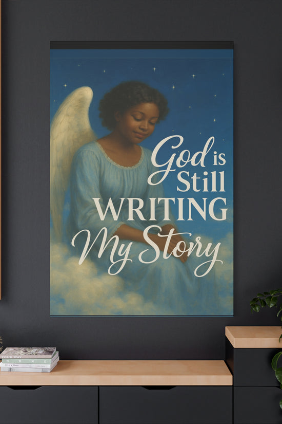 Still Writing My Story Inspirational Canvas Wall Print by Grace Canvas.shop