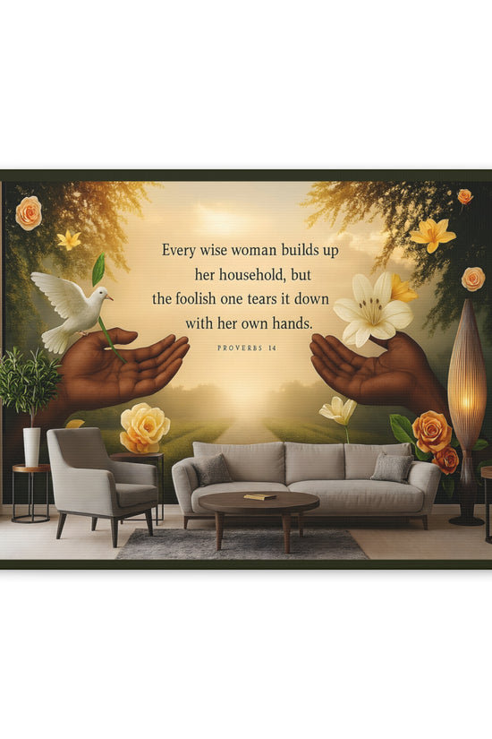 A Wise Woman Proverb 14 Inspirational Canvas Wall Art by Grace Canvas