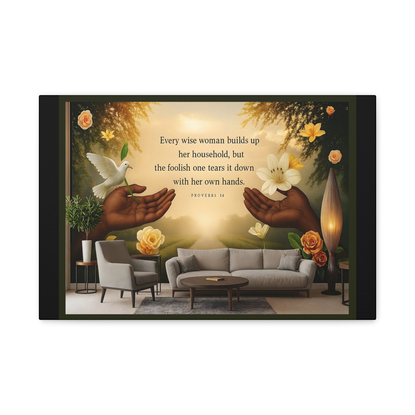 A Wise Woman Proverb 14 Inspirational Canvas Wall Art by Grace Canvas