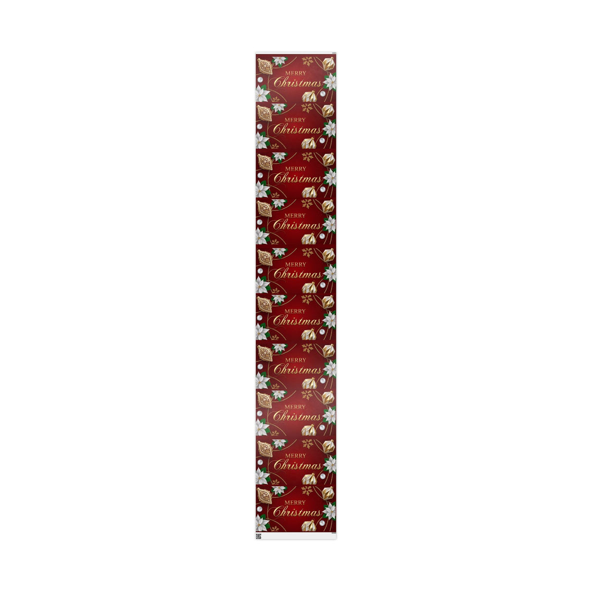 Merry Christmas Red & Gold Wrapping Paper – Festive Poinsettia Ornament Gift Wrap