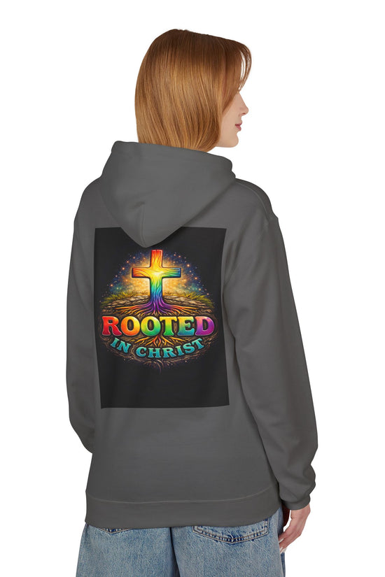 Rooted in Christ Hoodie —Unisex Christian Cross Faith Sweatshirt by Grace Canvas.shop
