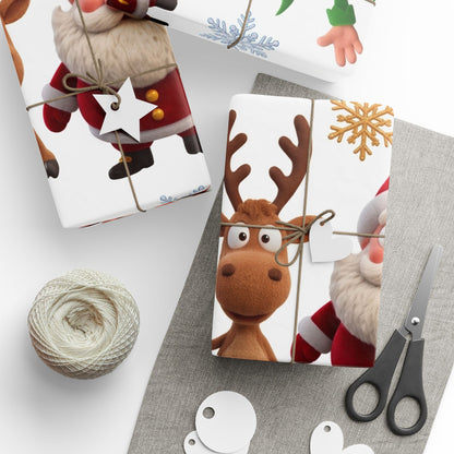 Christmas Elf Wrapping Paper Roll — Cute Holiday Gift Wrap with Elves & Trees