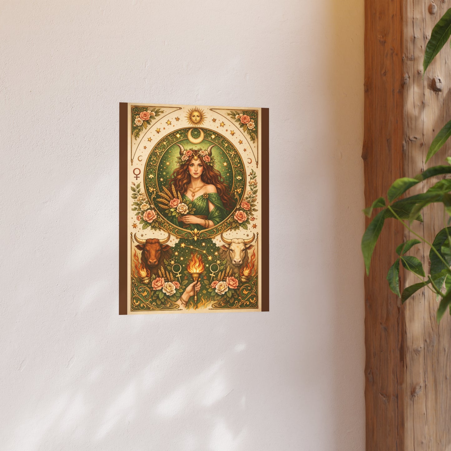 Celestial Taurus Goddess Art Poster by Grace Canvas Shop