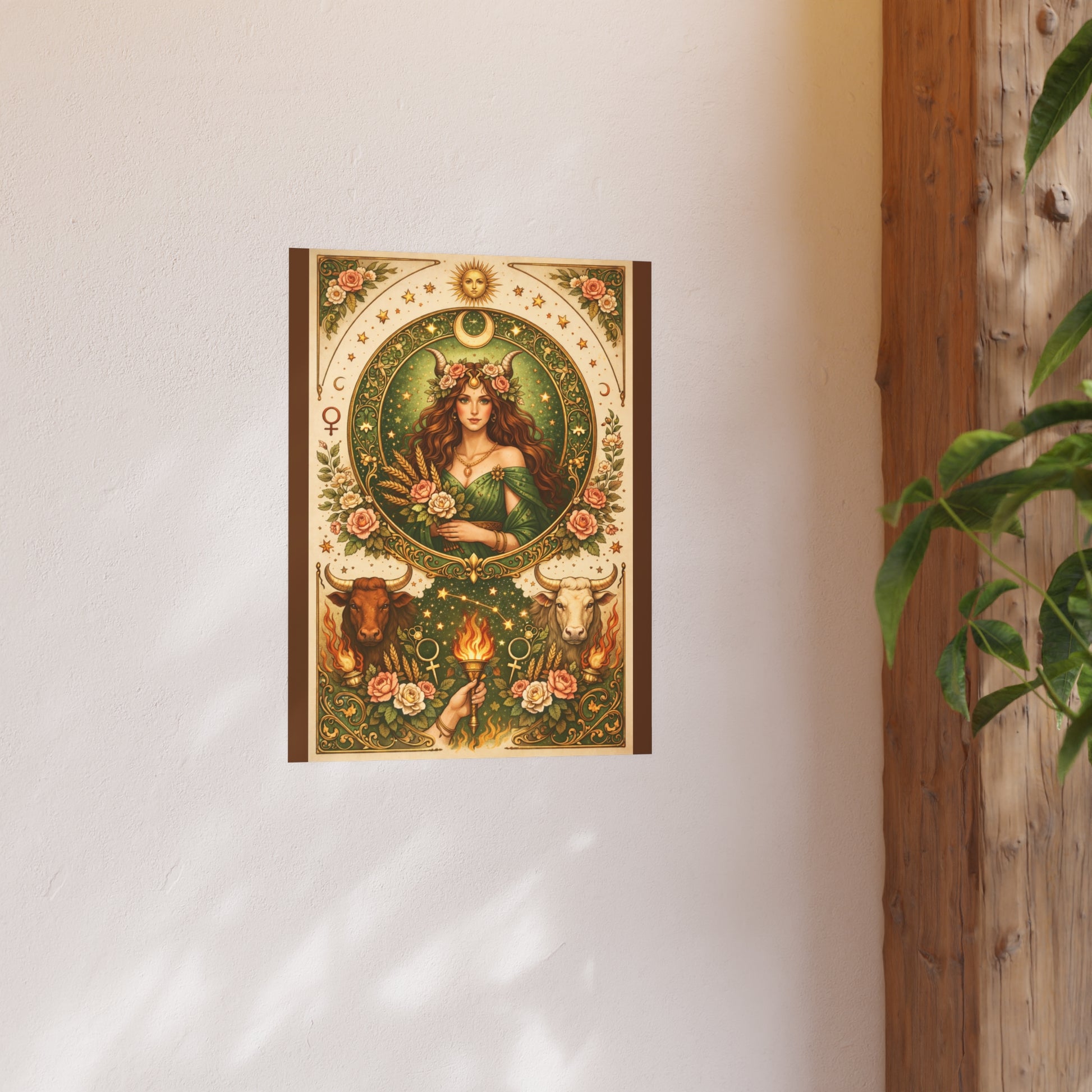 Celestial Taurus Goddess Art Poster by Grace Canvas Shop