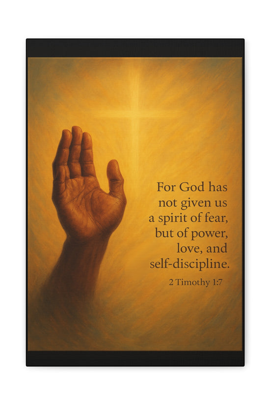 2 Timothy 1:7 Prayer Quote Religious Canvas Wall Art by Grace Canvas.shop