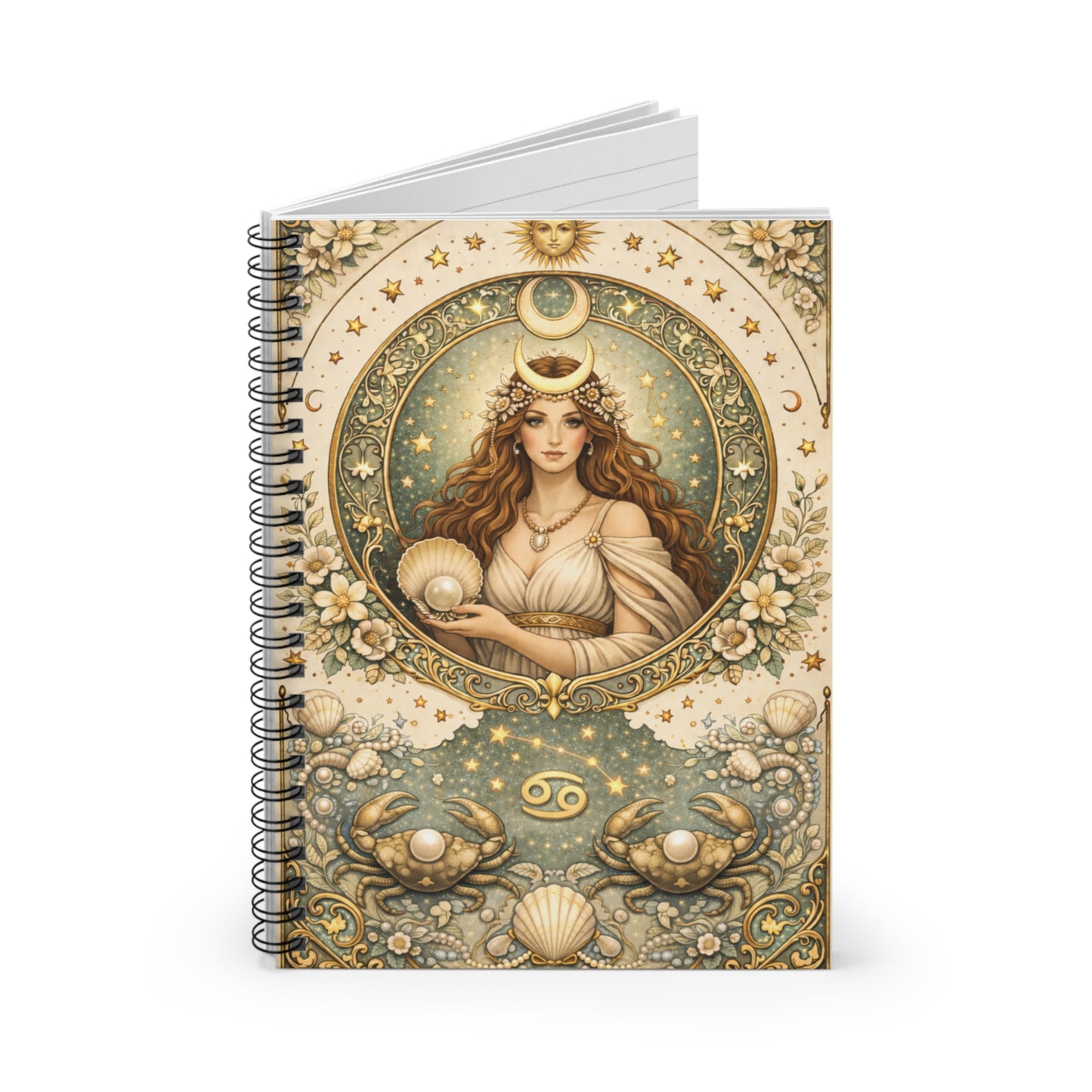 Celestial Cancer Spiral Ruled Journal