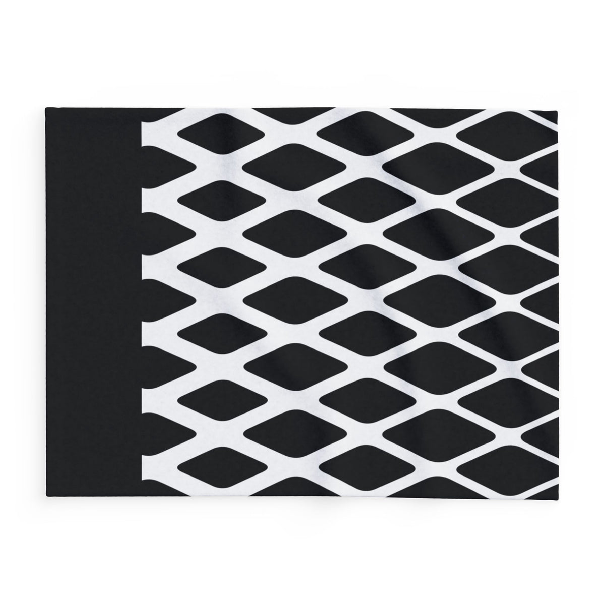 Arctic Fleece Blanket - Monochrome Geometric Diamond Pattern Cozy Throw