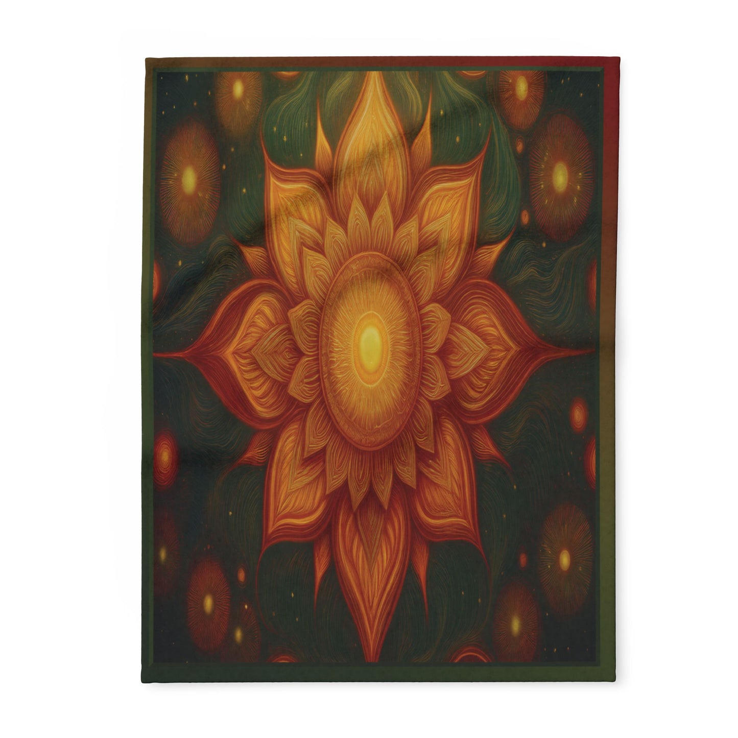 Sunflower Mandala Arctic Fleece Blanket