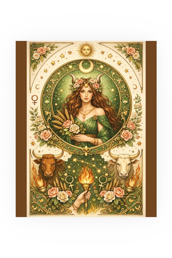 Celestial Taurus Goddess Art Poster by Grace Canvas Shop