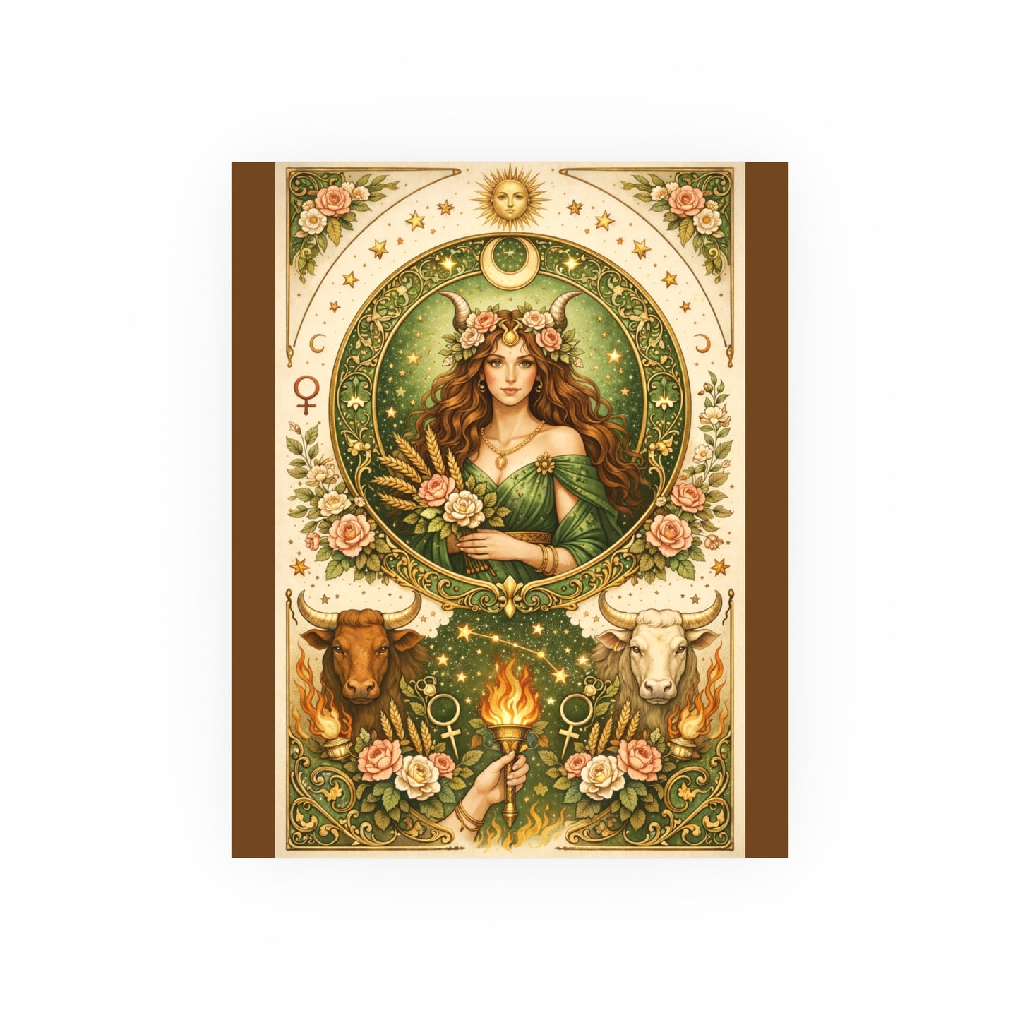 Celestial Taurus Goddess Art Poster by Grace Canvas Shop