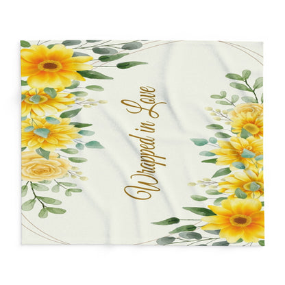 Wrapped in Love Floral Fleece Blanket — Sunflower Cozy Throw
