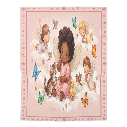 Angel Babies & Butterflies Pink Nursery Swaddle