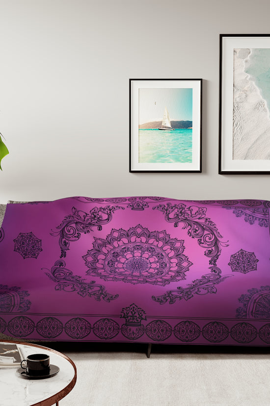 Cozy Mandala Sherpa Throw Blanket by Grace Canvas Shop