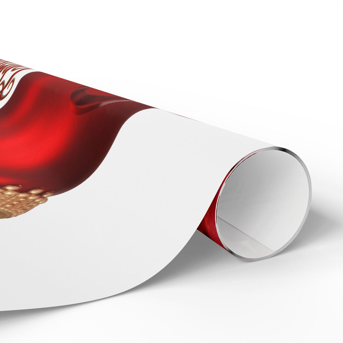 Christmas Ornament Wrapping Paper - "Merry Christmas" Red Bauble Gift Wrap