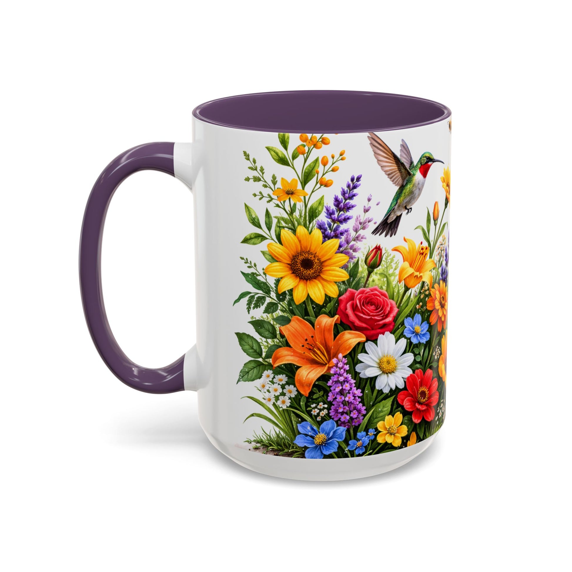 Floral Hummingbird Coffee Mug 11/15oz by Grace Canvas Shop
