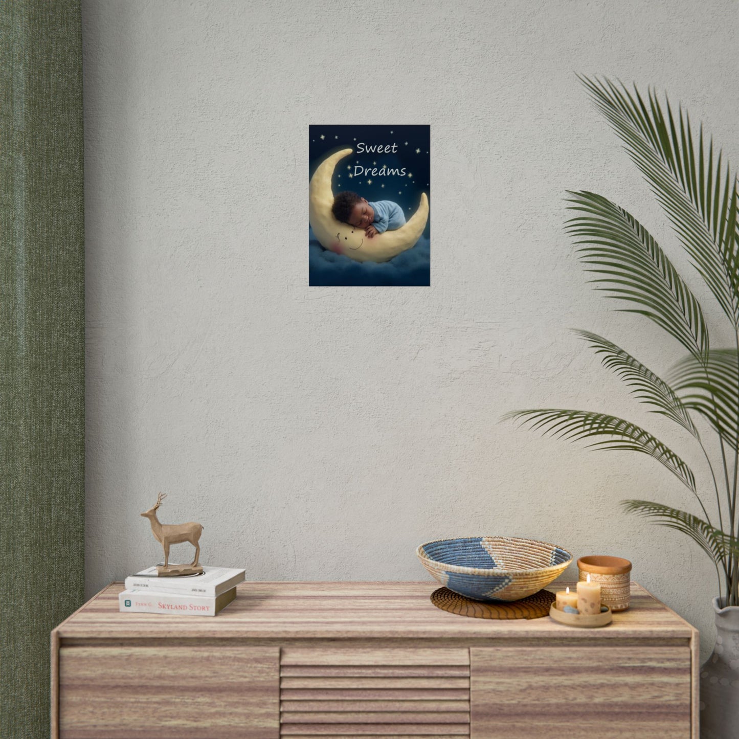 Sweet Dreams Baby Poster — Nursery Moon Sleep Wall Art