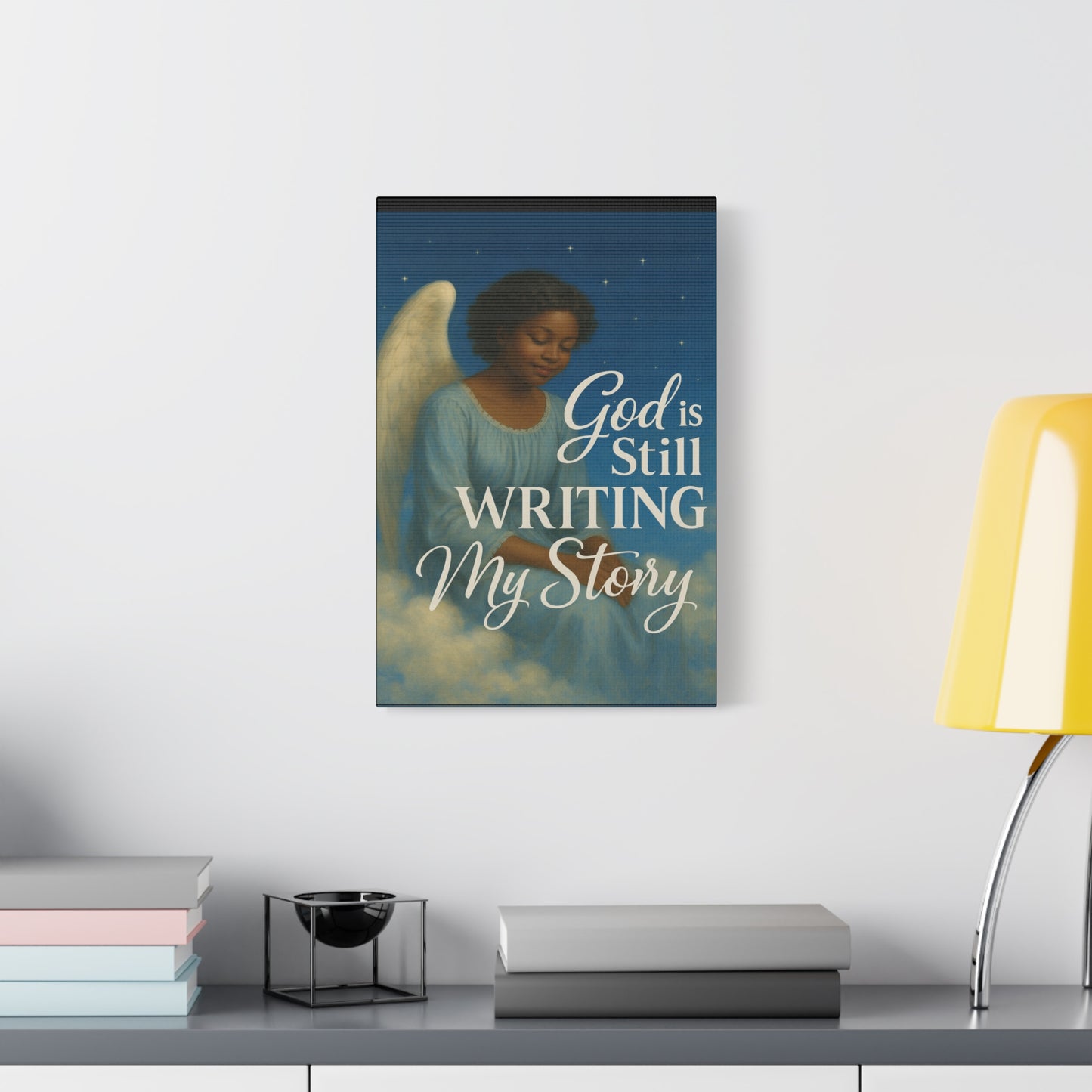 Still Writing My Story Inspirational Canvas Wall Print by Grace Canvas.shop