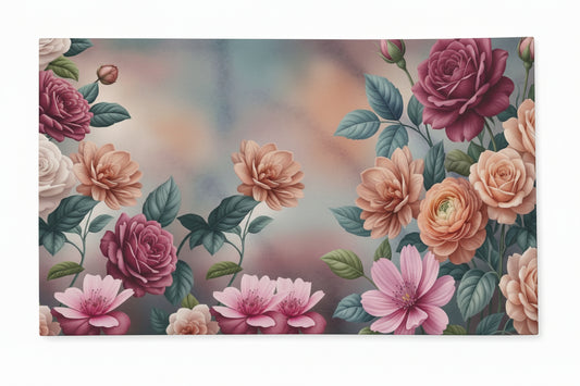 Floral pattern  Comfort Throw Blankets with pink, red, and orange flowers on a soft background