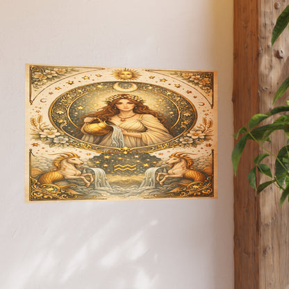 Celestial Aquarius Goddess Art Poster