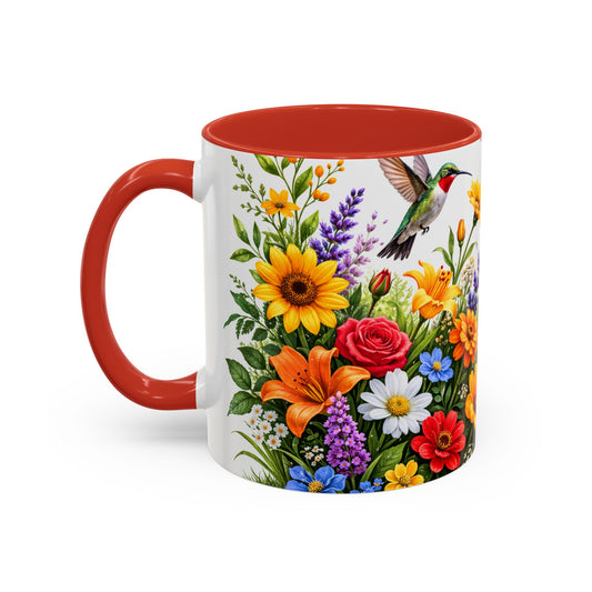 Floral Hummingbird Coffee Mug 11/15oz