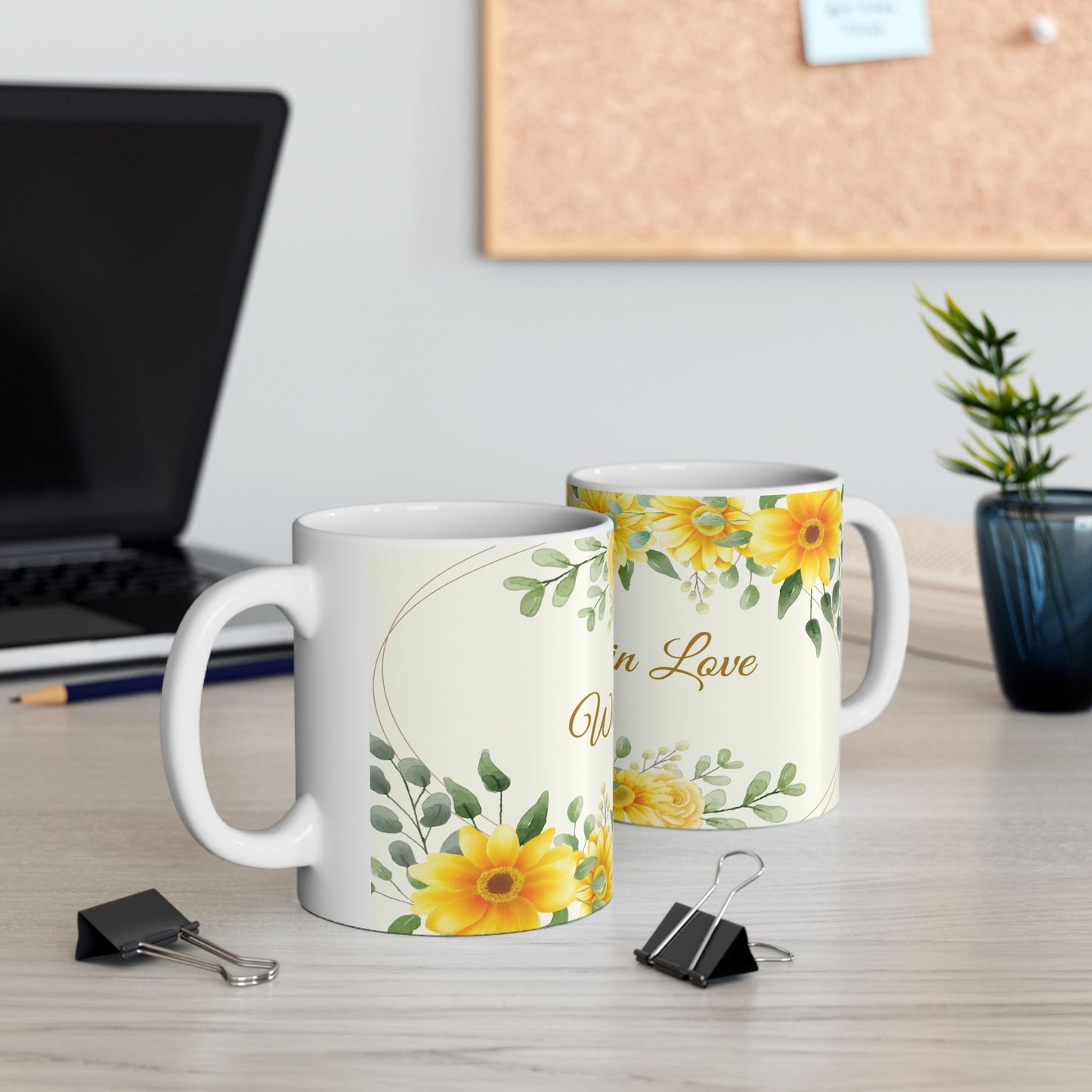 Wrapped in Love Sunflower Ceramic Mug (11oz/15oz)