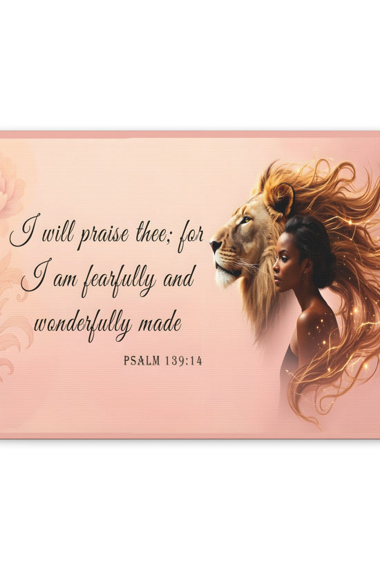 I am Fearfully and Wonderfully Made Psalm 139:14 Verse Wall Art by Grace Canvas