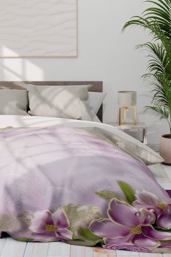 Floral Pink Vintage Fleece Blanket