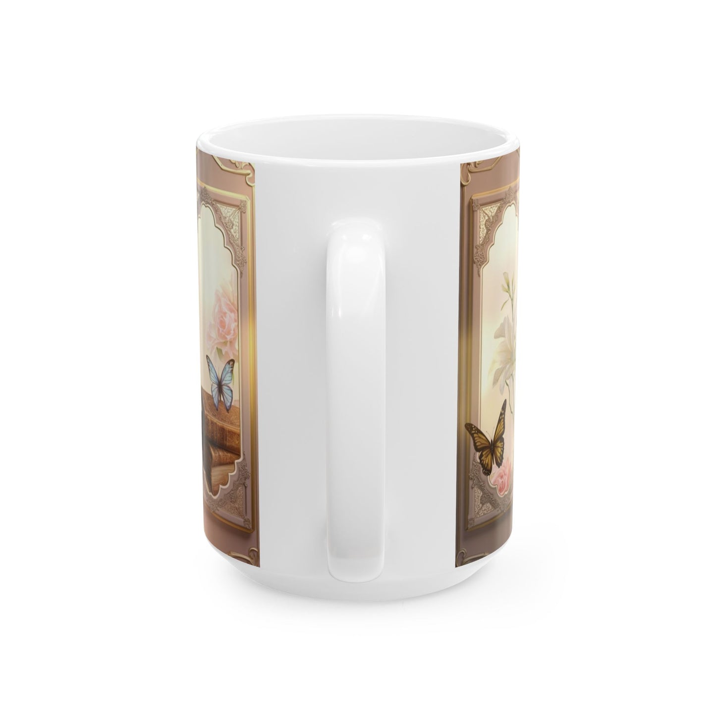 Church Windows Floral Cross Ceramic Mug