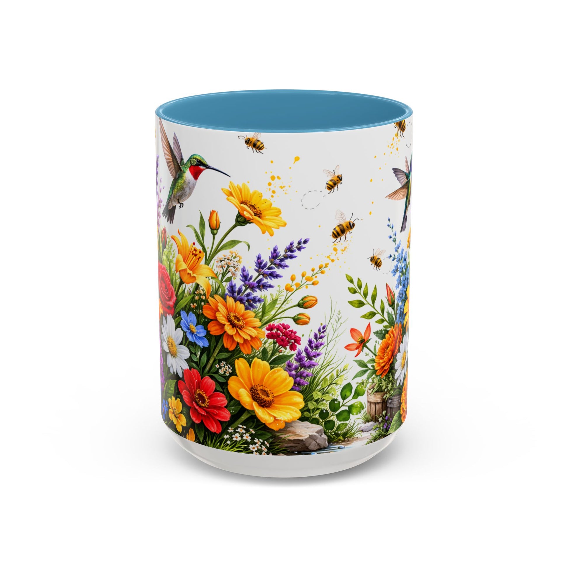 Floral Hummingbird Coffee Mug 11/15oz by Grace Canvas Shop