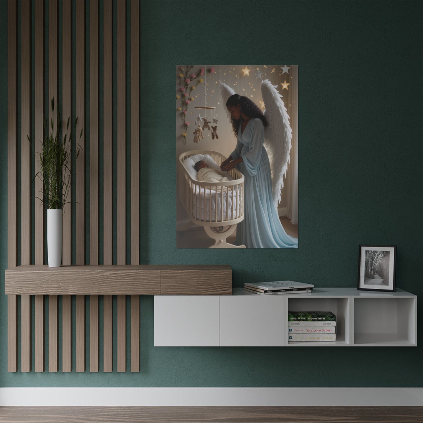 Nursery Angel Poster — Satin 300gsm Wall Art by Grace Canvas Shop