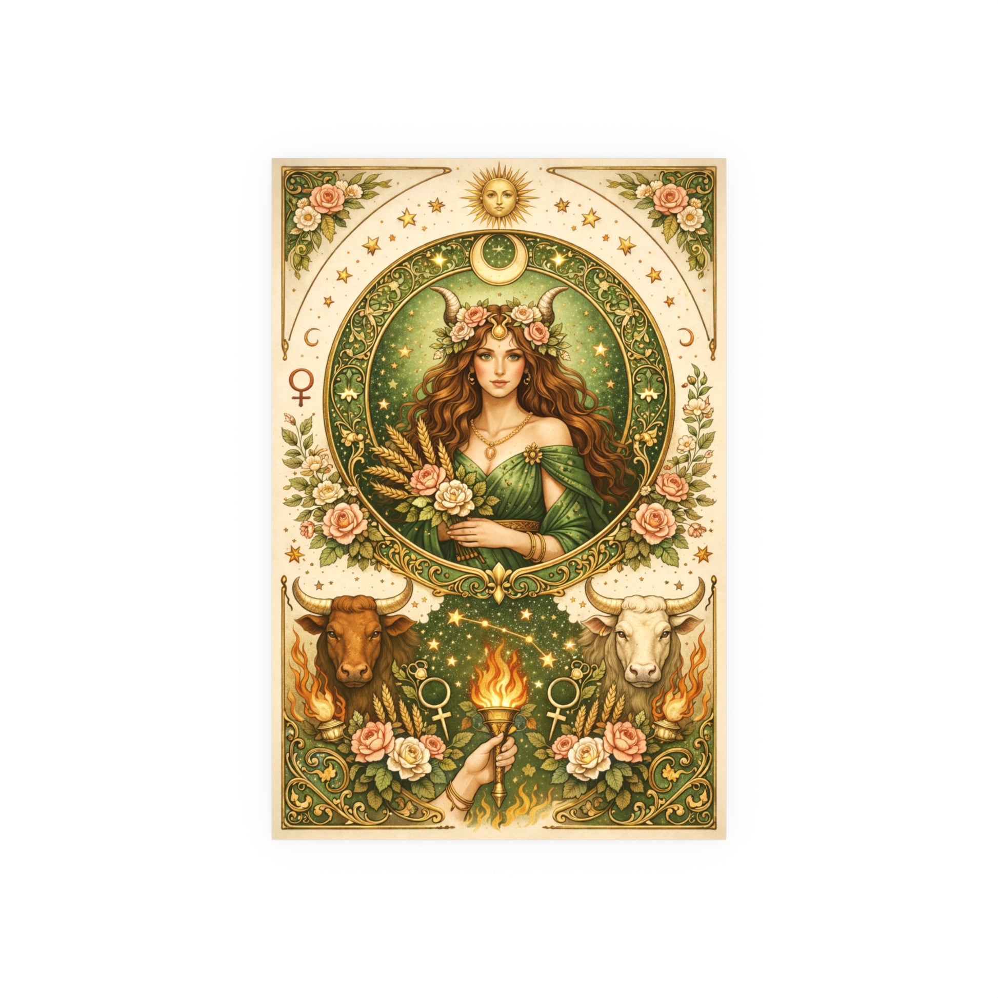Celestial Taurus Goddess Art Poster by Grace Canvas Shop