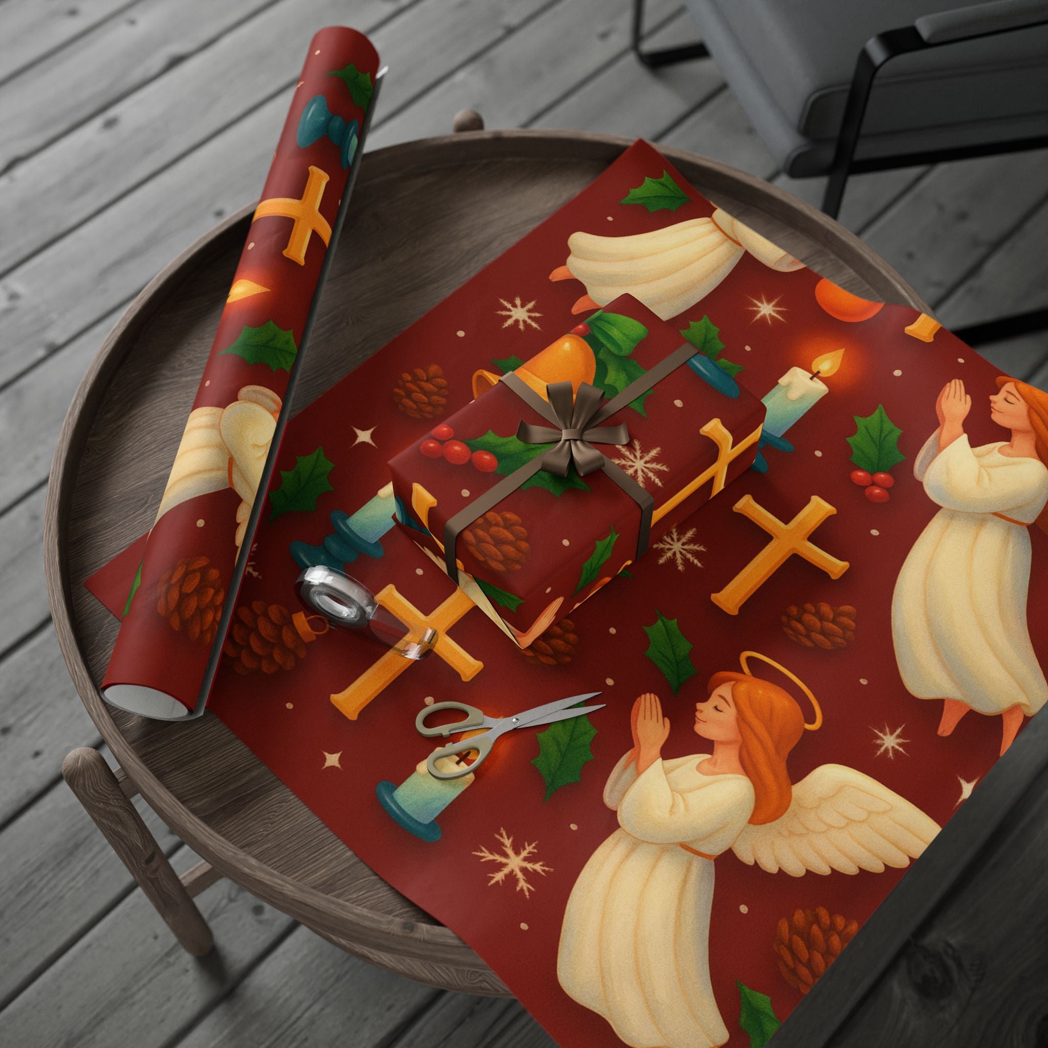 Angel Wrap2 Christmas Wrapping Paper, Holiday Gift Wrap