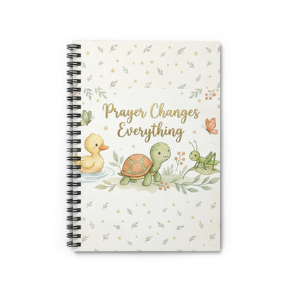 Prayer Changes Everything Spiral Notebook — Cute Animal Christian Journal