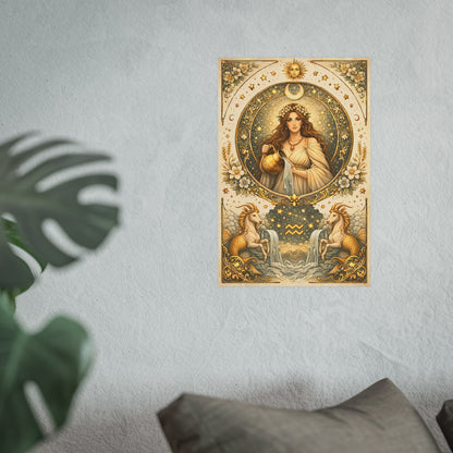 Celestial Aquarius Goddess Art Poster